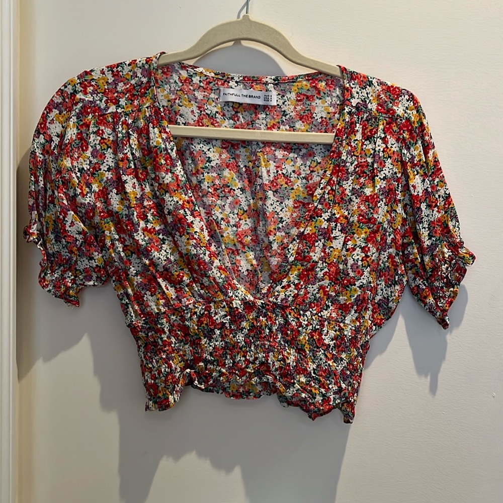 Faithful the brand X revolve first light top in red vionette floral